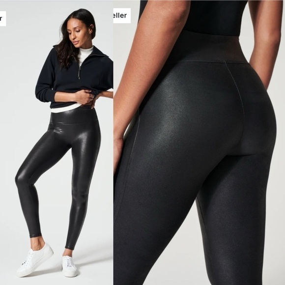 SPANX Faux Leather Leggings | Size Medium - Picture 9 of 9